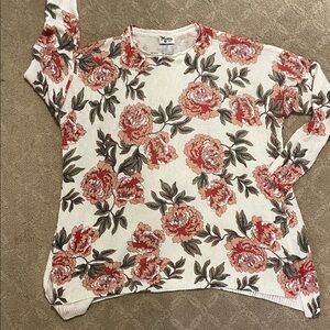 Show Me Your MuMu Floral Crew Neck Sweater - cream and Red